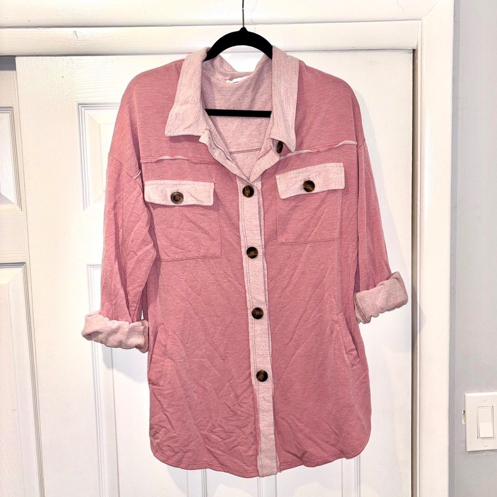 REBORN J Pink Button Down - XL